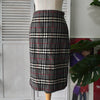 バーバリー ノバチェック ウール タイト スカート グレー