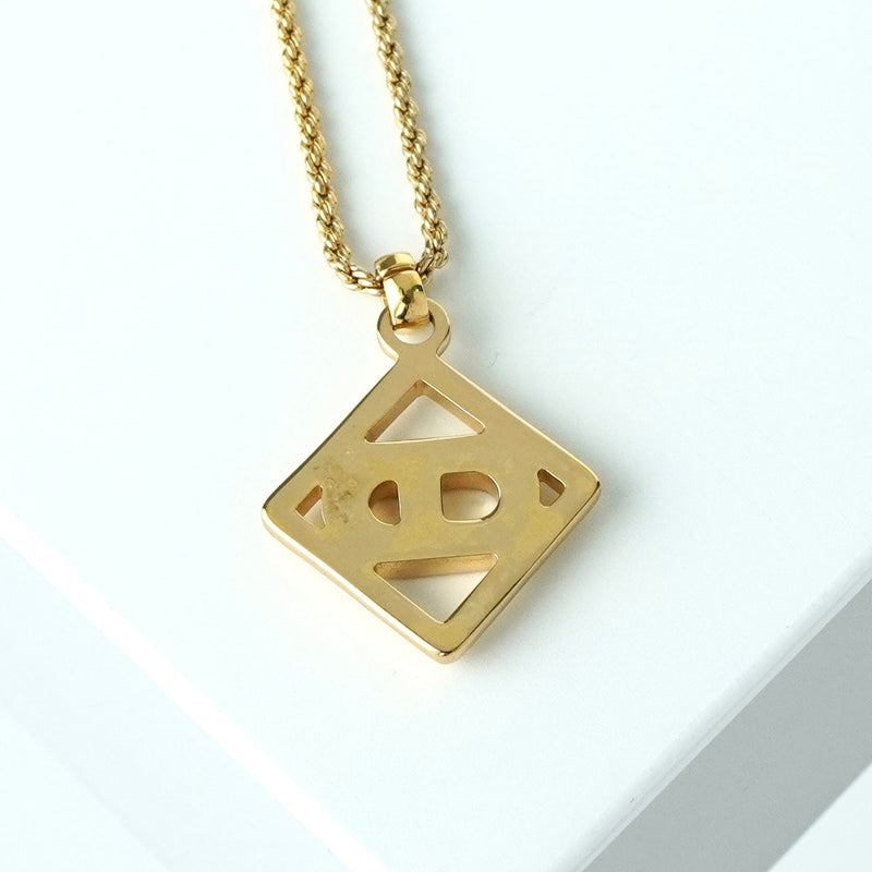 クリスチャン ディオール CDロゴ スクエア ラインストーン ネックレス GPゴールド