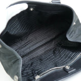 プラダ トライアングルロゴ テスート ポコノ ナイロン レザー トートバッグ ブラック