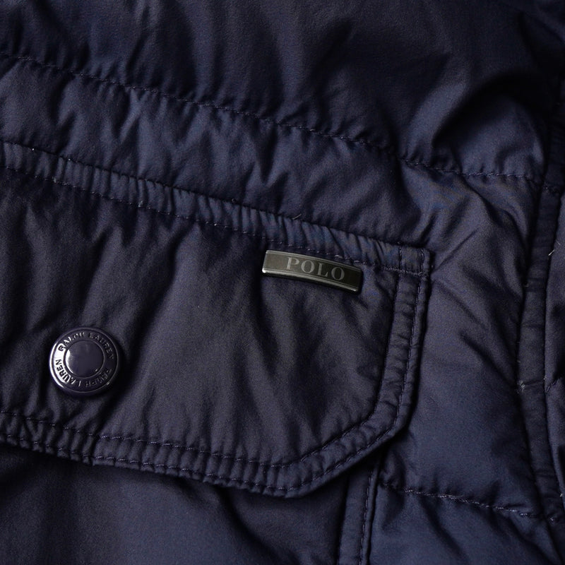 ポロ ラルフローレン ロゴプレート ダウンジャケット ネイビー