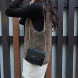 シャネル ココマーク プッシュロック マトラッセ ラムスキン チェーン ショルダーバッグ ブラック