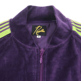 ニードルズ R.C. Track Jacket 刺繍入り ベロア ダブルジップアップ トラックジャケット パープル M メンズ - NEWSED