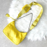 プラダ テスートナイロン / サフィアーノレザー トライアングルロゴ Re - Edition 2005 2WAY ショルダーバッグ ワンショルダーバッグ イエロー - NEWSED