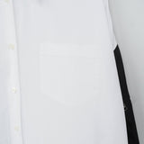 プラダ Re - nylon トライアングルロゴ ナイロン切り替え オーバーサイズ 長袖シャツ シャツジャケット ホワイト / ブラック - NEWSED