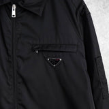 プラダ Re - Nylon トライアングルロゴ ナイロン シャツジャケット メンズ ブラック - NEWSED