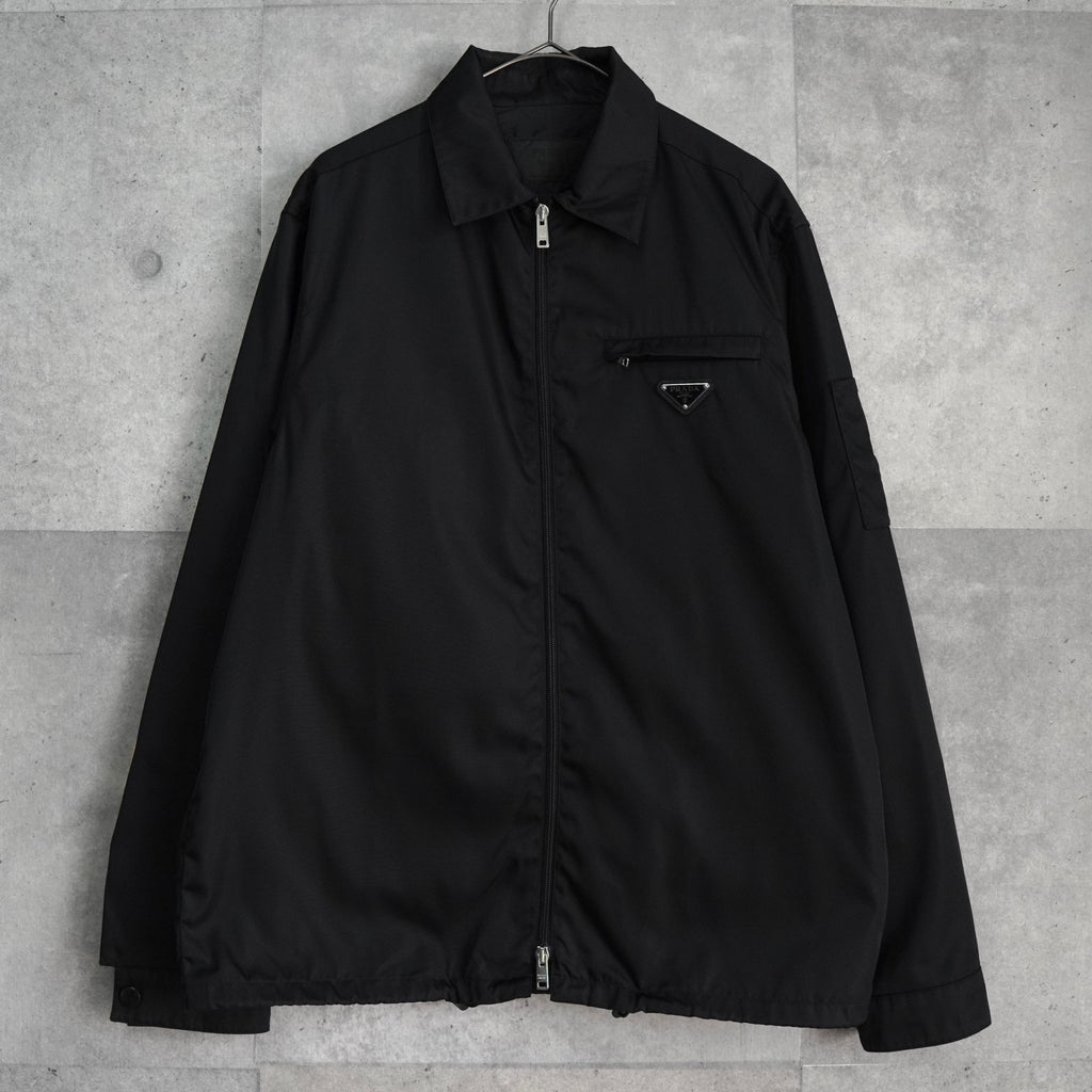 プラダ Re-Nylon トライアングルロゴ ナイロン シャツジャケット メンズ ブラック