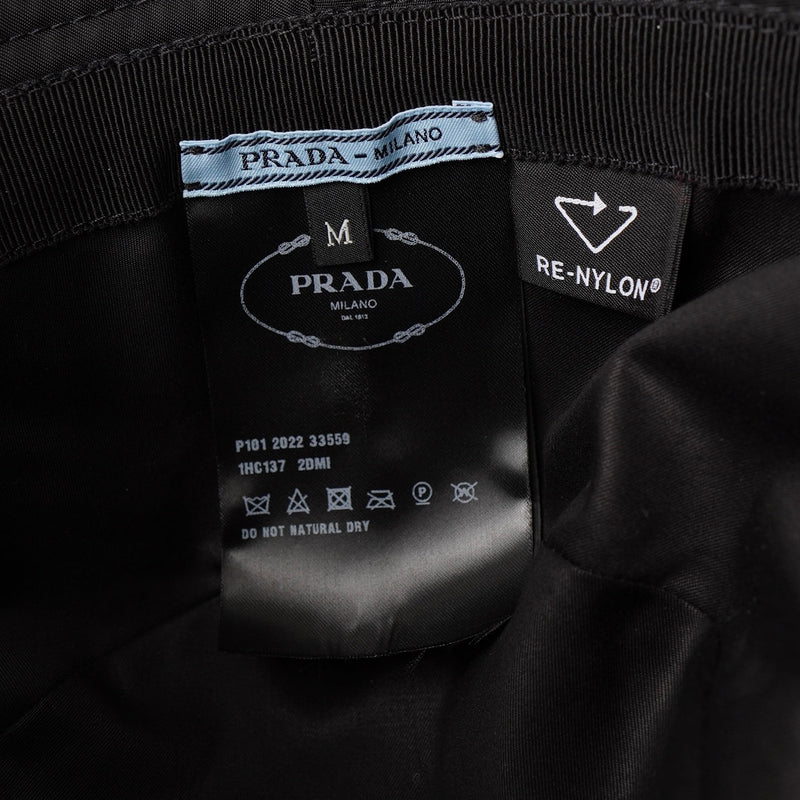 プラダ RE - NYLON ポコノ テスート ナイロン バケットハット 帽子 三角プレート トライアングルロゴ ブラック 保存袋付き - NEWSED