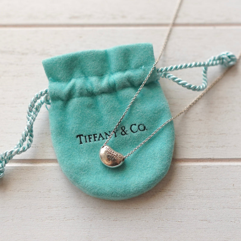 "Return to Tiffany" Bean Silver Necklace - NEWSED