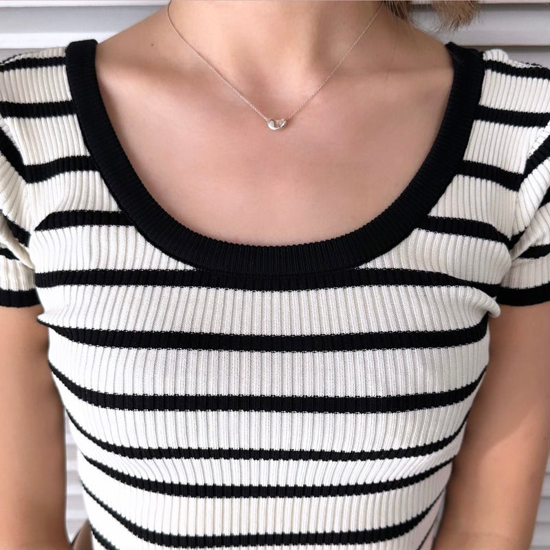 "Return to Tiffany" Bean Silver Necklace - NEWSED