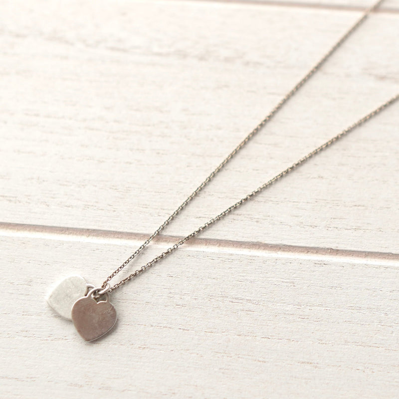 "Return to Tiffany" Double Heart Tags Silver Necklace - NEWSED