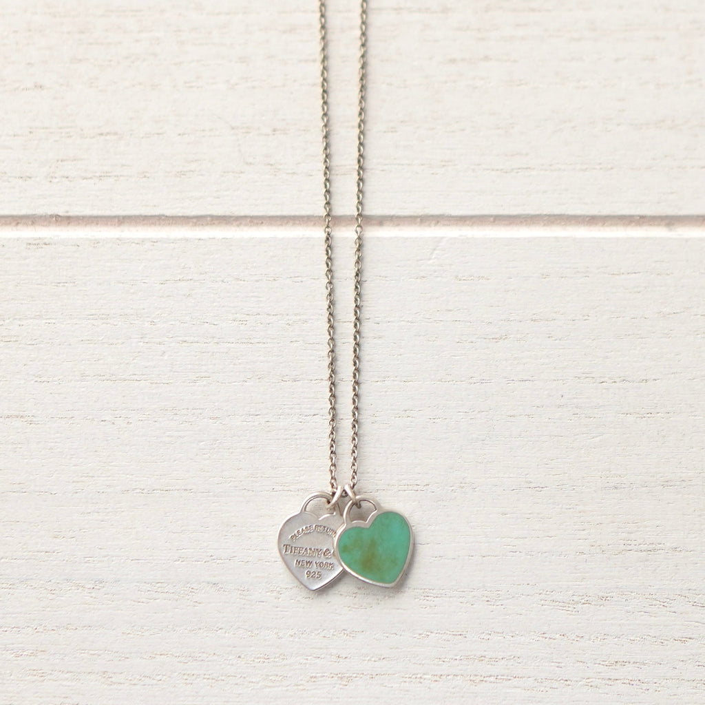 “Return to Tiffany”双心形标签银项链