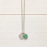 "Return to Tiffany" Double Heart Tags Silver Necklace - NEWSED