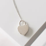 Return To Tiffany Heart Padlock Motif Silver 925 Necklace - NEWSED