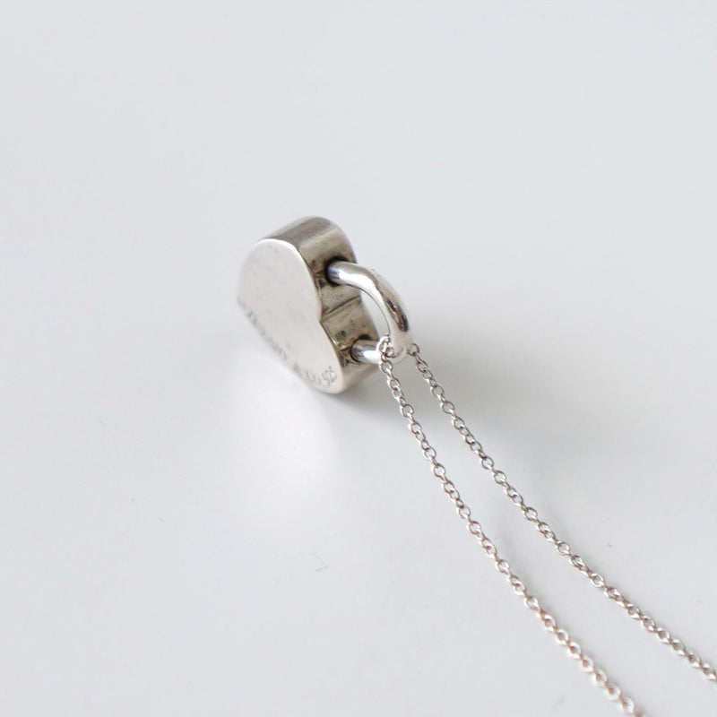Return To Tiffany Heart Padlock Motif Silver 925 Necklace - NEWSED