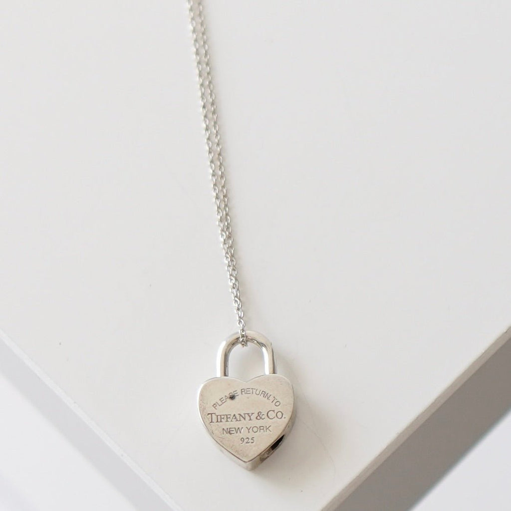 Return To Tiffany Heart Padlock Motif Silver 925 Necklace