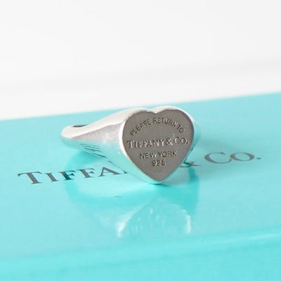 Return To Tiffany Heart Signet Silver 925 Ring – NEWSED