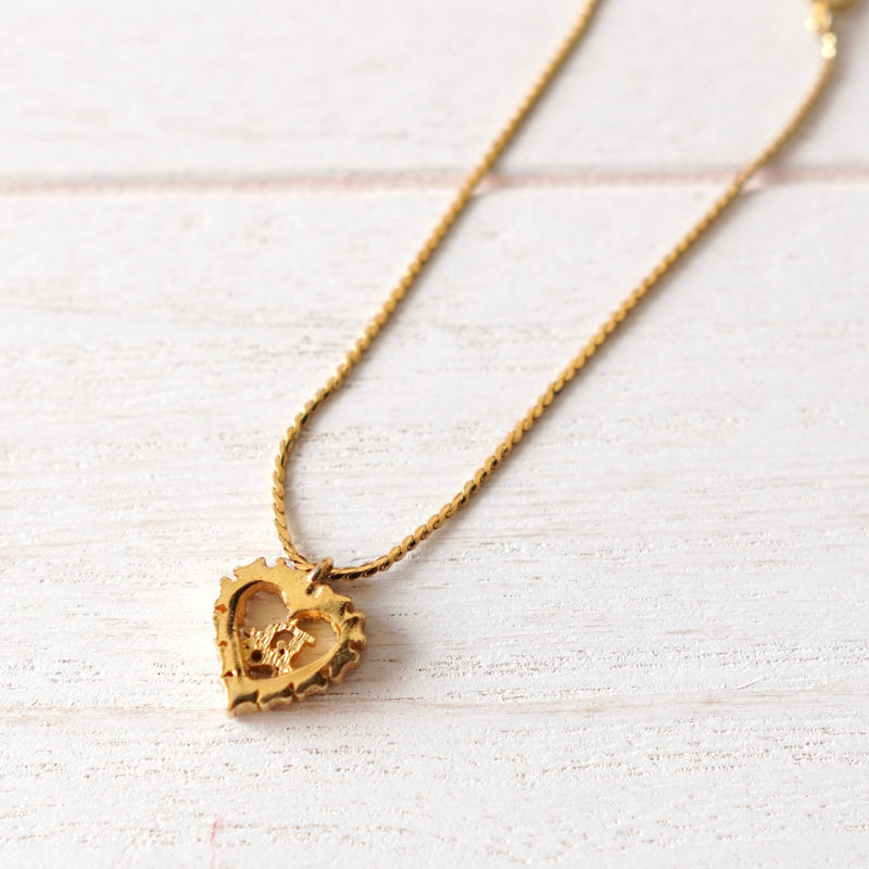 Rhinestone Heart Motif Gold Bracelet - NEWSED