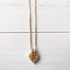 Rhinestone Heart Motif Gold Necklace