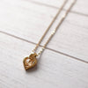 Rhinestone Heart Motif Gold Necklace