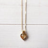 Rhinestone Heart Motif Gold Necklace