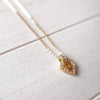 Rhinestone Heart Motif Gold Necklace