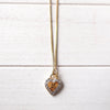 Rhinestone Heart Motif Gold Necklace