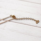 Rhinestone Heart Motif Gold Necklace - NEWSED