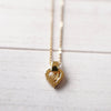 Rhinestone Heart Motif Gold Necklace