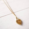 Rhinestone Heart Motif Gold Necklace