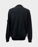 ストーンアイランド RIBBED SOFT ORIGINAL COTTON ロゴワッペン ドライバーズニット ブルゾン ブラック XL メンズ - NEWSED