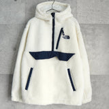 ザ ノースフェイス RIMO Fleece Anorak Hood Jacket ロゴ ハーフジップ ボア フリースジャケット ホワイト - NEWSED