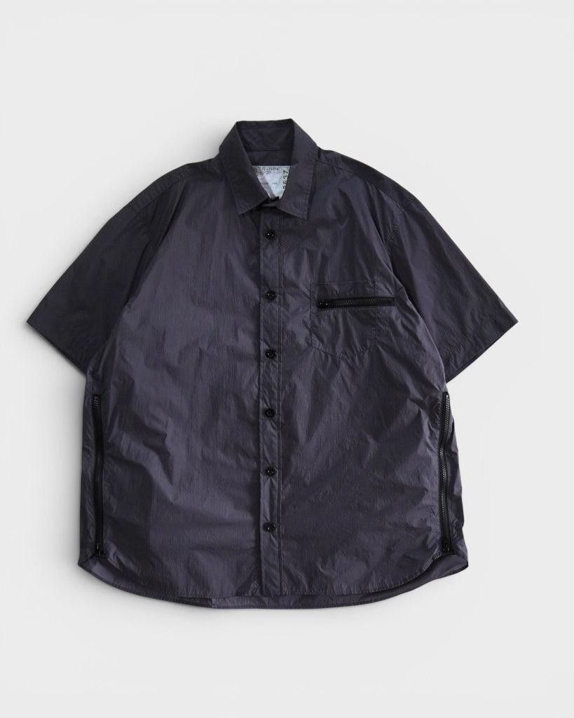 RIP STOP SHIRT サカイ ナイロン 半袖シャツ チャコールグレー サイズ1 メンズ