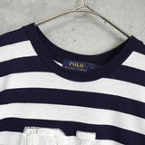 ポロ ラルフローレン ボーダー柄 RLロゴ Tシャツ ブラック × ホワイト - NEWSED