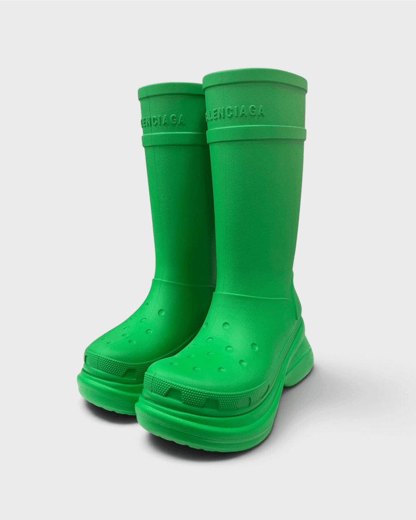 バレンシアガ×クロックス RUBBER CROCS BOOTS ロングブーツ グリーン 40 メンズ 未使用品