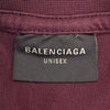 バレンシアガ テープロゴ ダメージ加工 オーバーサイズ 半袖Ｔシャツ ボルドー S メンズ