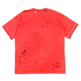 バレンシアガ デストロイ ダメージ加工 クルーネック 半袖Ｔシャツ レッド系 S メンズ - NEWSED