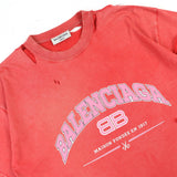 バレンシアガ デストロイ ダメージ加工 クルーネック 半袖Ｔシャツ レッド系 S メンズ - NEWSED