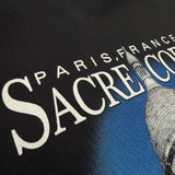 バレンシアガ SACRE COEUR ダメージ加工 フーデッド プルオーバー パーカー ブラック XS メンズ - NEWSED
