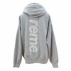 シュプリーム Satin Applique Hooded Sweatshirt バックロゴ プルオーバー パーカー グレー L メンズ