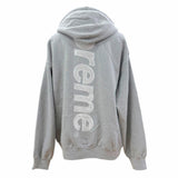 シュプリーム Satin Applique Hooded Sweatshirt バックロゴ プルオーバー パーカー グレー L メンズ - NEWSED
