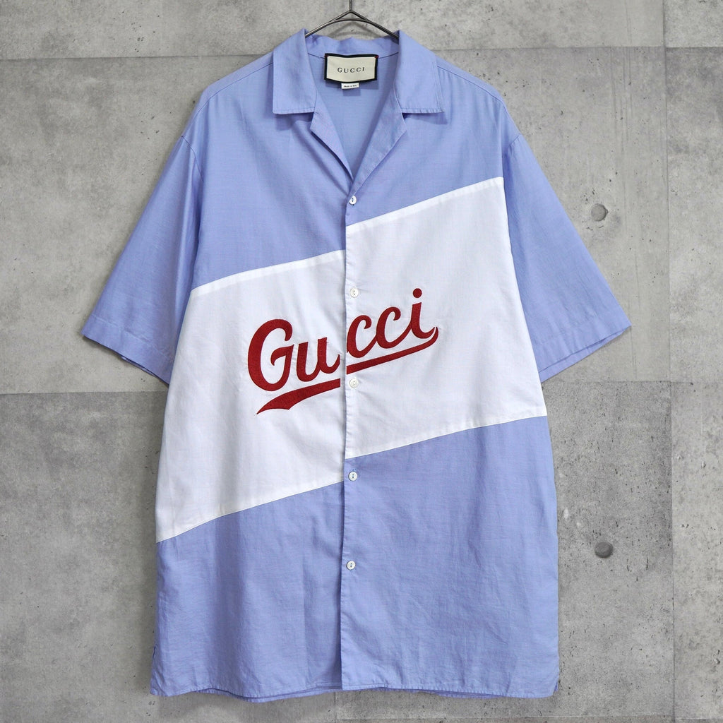 Scribble Logo Open Collar Shirt