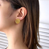 Sellier Gold Round Earring - NEWSED