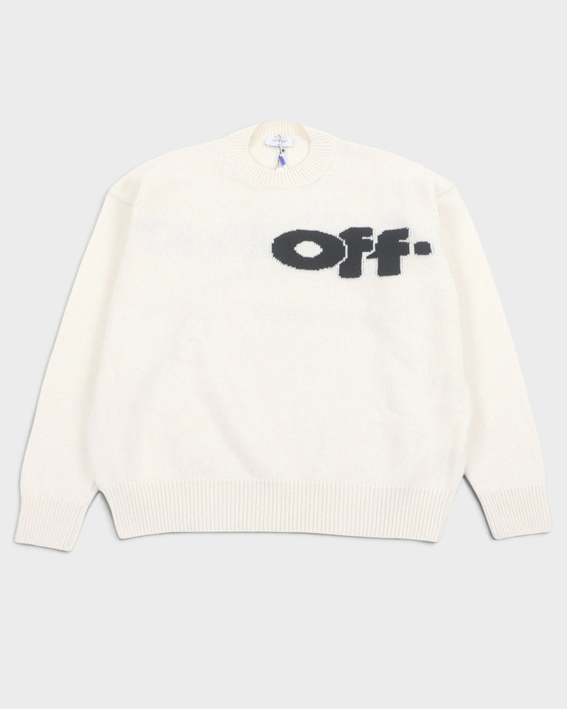 オフホワイト SHARED LOGO KNIT CREWNECK ロゴニット セーター クリーム M メンズ 未使用品