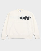 オフホワイト SHARED LOGO KNIT CREWNECK ロゴニット セーター クリーム M メンズ 未使用品 - NEWSED