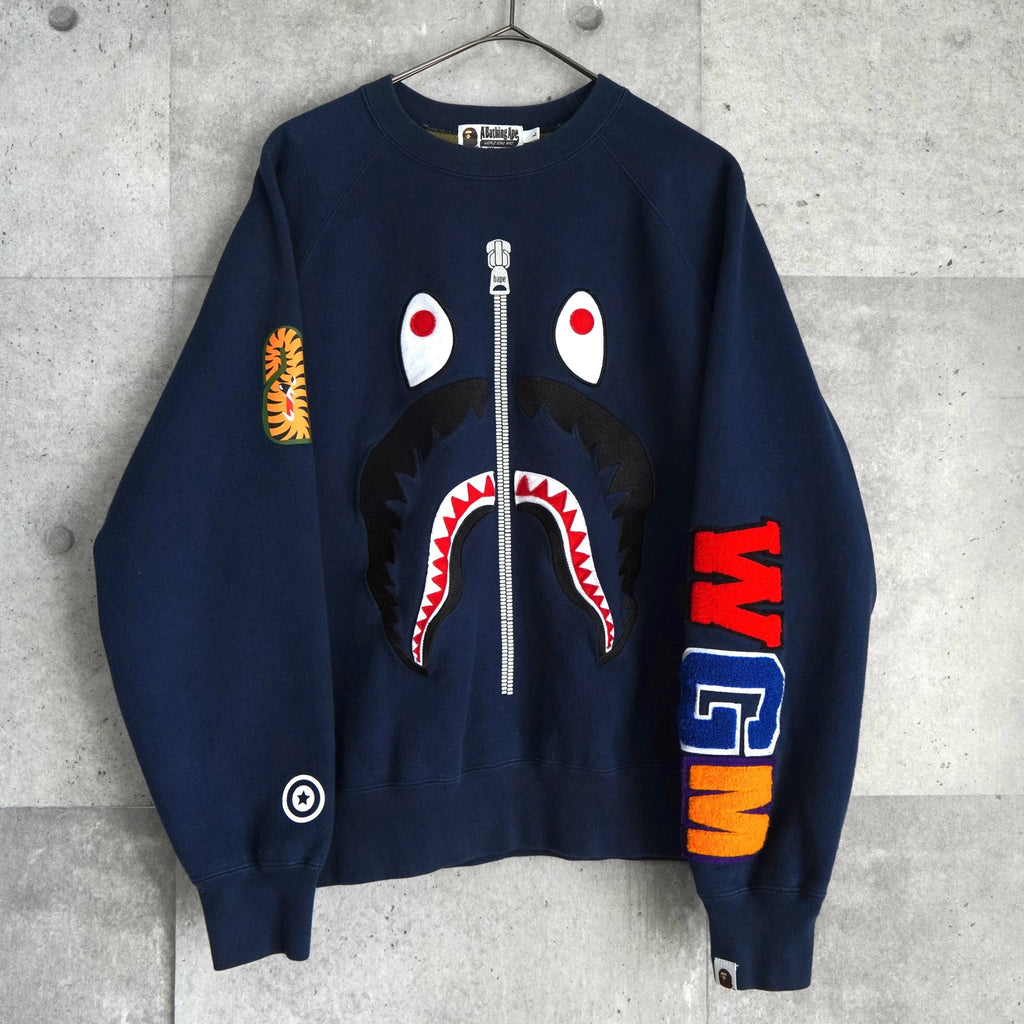 Shark Crewneck Sweatshirt エイプ シャーク スウェット ネイビー
