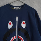 Shark Crewneck Sweatshirt エイプ シャーク スウェット ネイビー - NEWSED