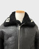バレンシアガ Shearling Bombadier ロゴデザイン ムートンジャケット ボンバージャケット ブラック 46 メンズ