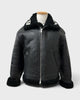 バレンシアガ Shearling Bombadier ロゴデザイン ムートンジャケット ボンバージャケット ブラック 46 メンズ