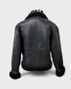 バレンシアガ Shearling Bombadier ロゴデザイン ムートンジャケット ボンバージャケット ブラック 46 メンズ