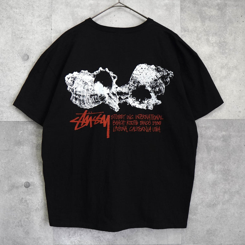 ステューシー Shells Tee バック プリント Tシャツ ブラック - NEWSED